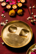 Load image into Gallery viewer, Prātah | The Dawn Ritual | Pooja Brass Thali & Bell