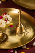 Load image into Gallery viewer, Prātah | The Dawn Ritual | Pooja Brass Thali & Bell